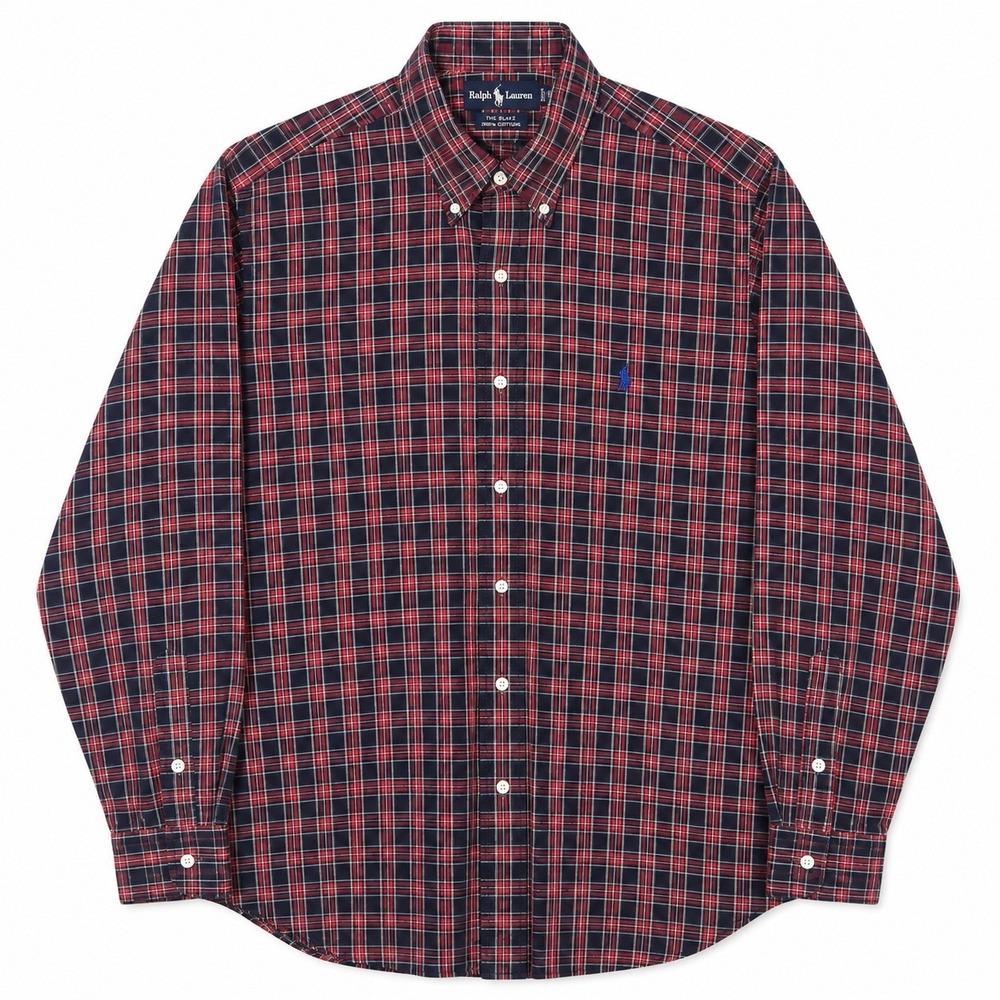 Ralph Lauren Shirt Mens XL Blake Plaid Button Down Long Sleeve Two Ply Cotton